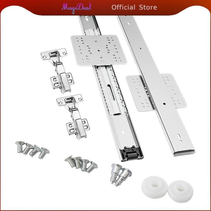 MagiDeal Sliding Door Slide Rails Hidden Folding Rail Kit Closet Track ...