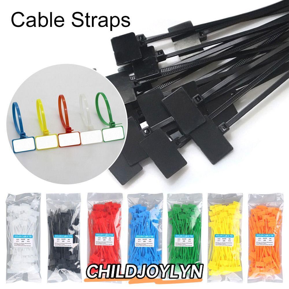 CHILDJOYLYN 100pcs Cable Tag Easy Mark Tag Labels Markers Self-locking ...