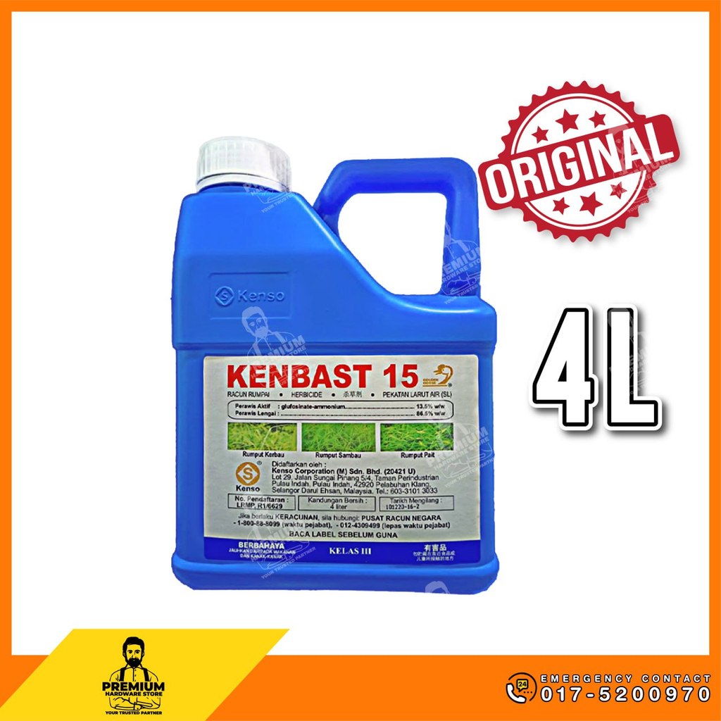 KENSO Kenbast 15 4 Liter Glufosinate Ammonium 13.5% (Same As Basta ...