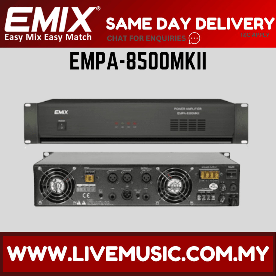 EMIX EMPA-8500MKII 500W 100V Line Power Amplifier with DC 24V ...