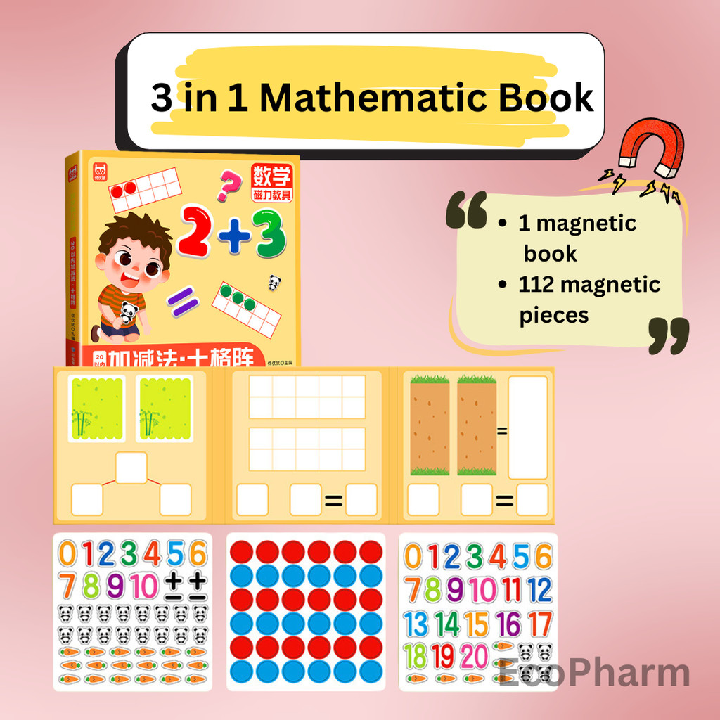 Magnetic Mathematic Book 3 In 1 Number Learning Arithmetic Educational ...