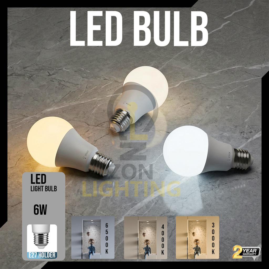6W HIGH QUALITY LED BULB E27 MENTOL LAMPU DOWNLIGHT TABLE LAMP LAMPU ...