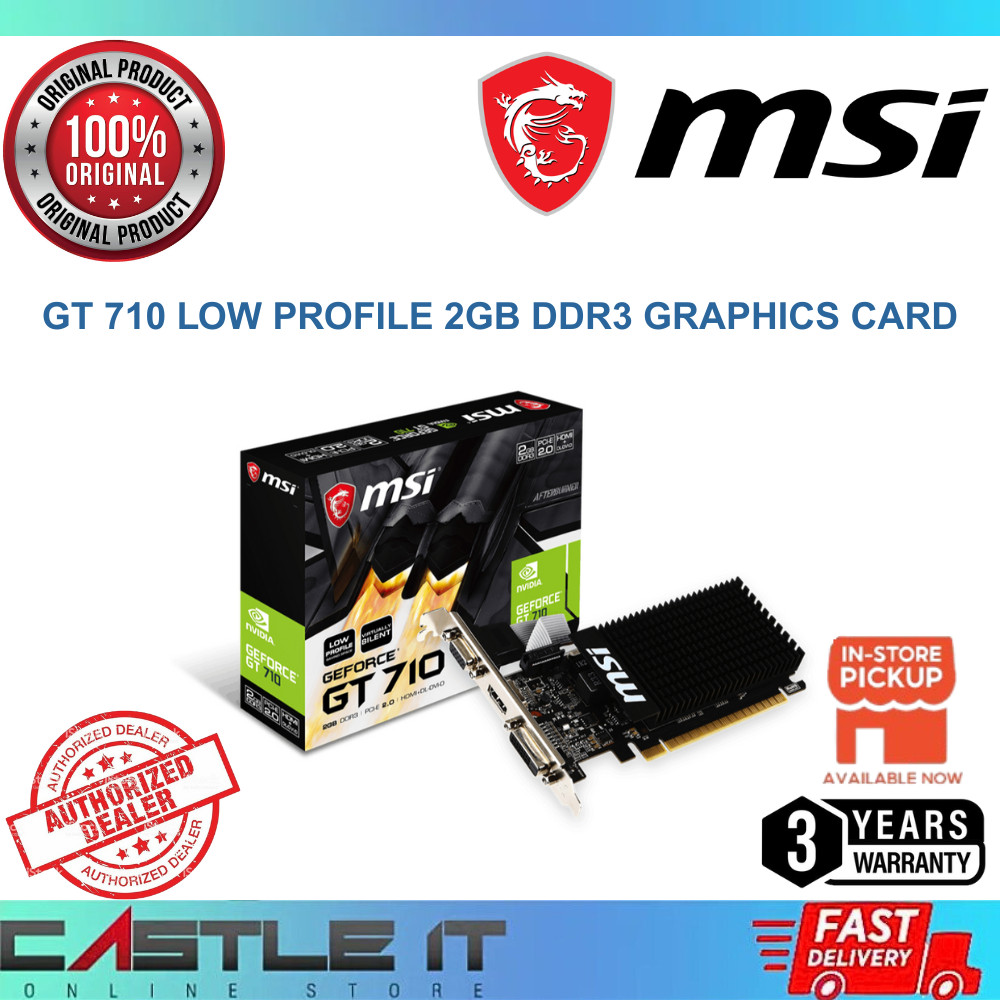 MSI Nvidia GeForce GT 710 Low Profile 2GB DDR3 Graphics Card | Shopee ...