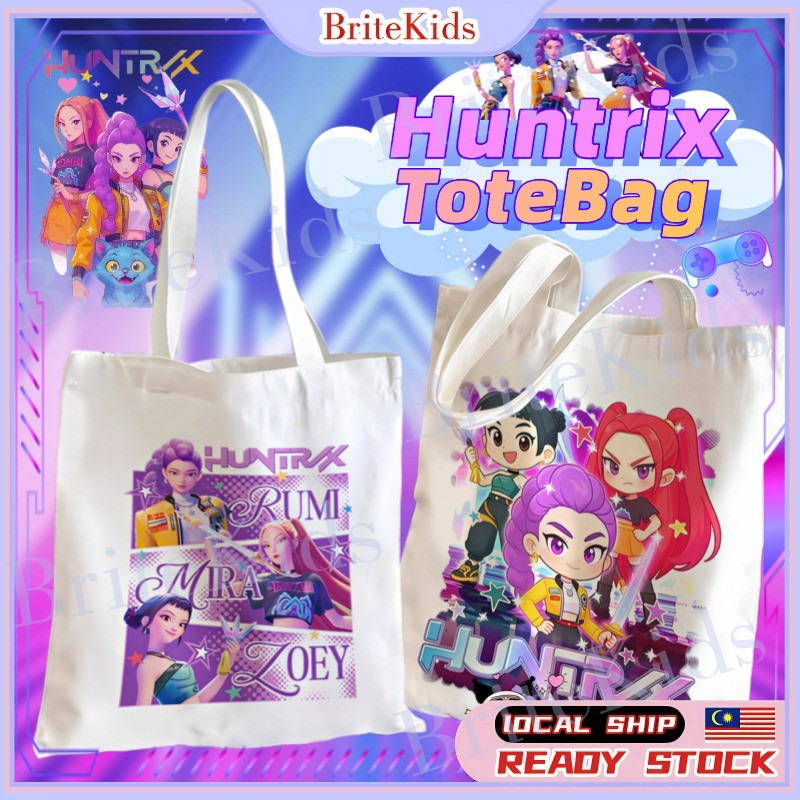Huntrix Canvas Beg Student Tuition Bag Kuromi Capybara Labubu Sanrio ...