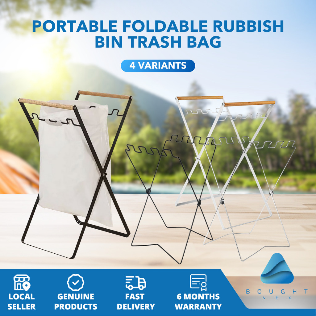 Portable Foldable Trash Bin - Durable Rubbish Bag Holder, Trash Can ...