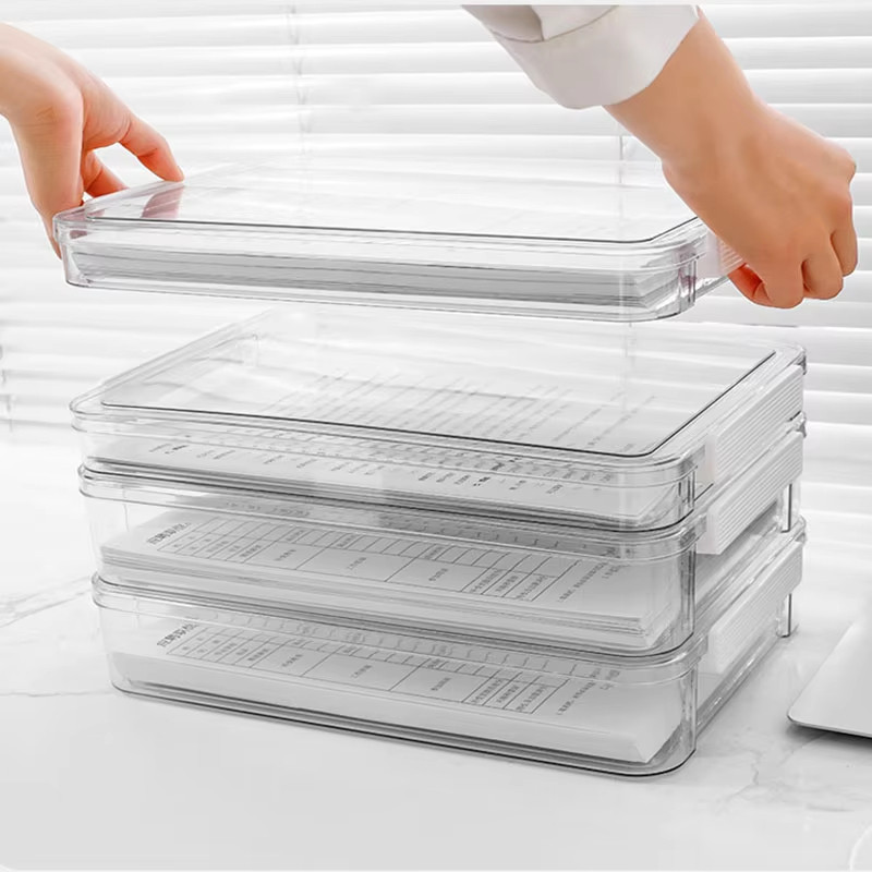 Thick Transparent Stackable Paper Storage Box A4 File Document ...