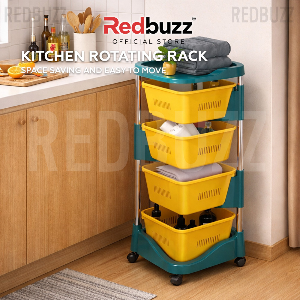 REBUZZ Rak Dapur Storage Organizer with Wheel Bathroom Rack Kitchen ...