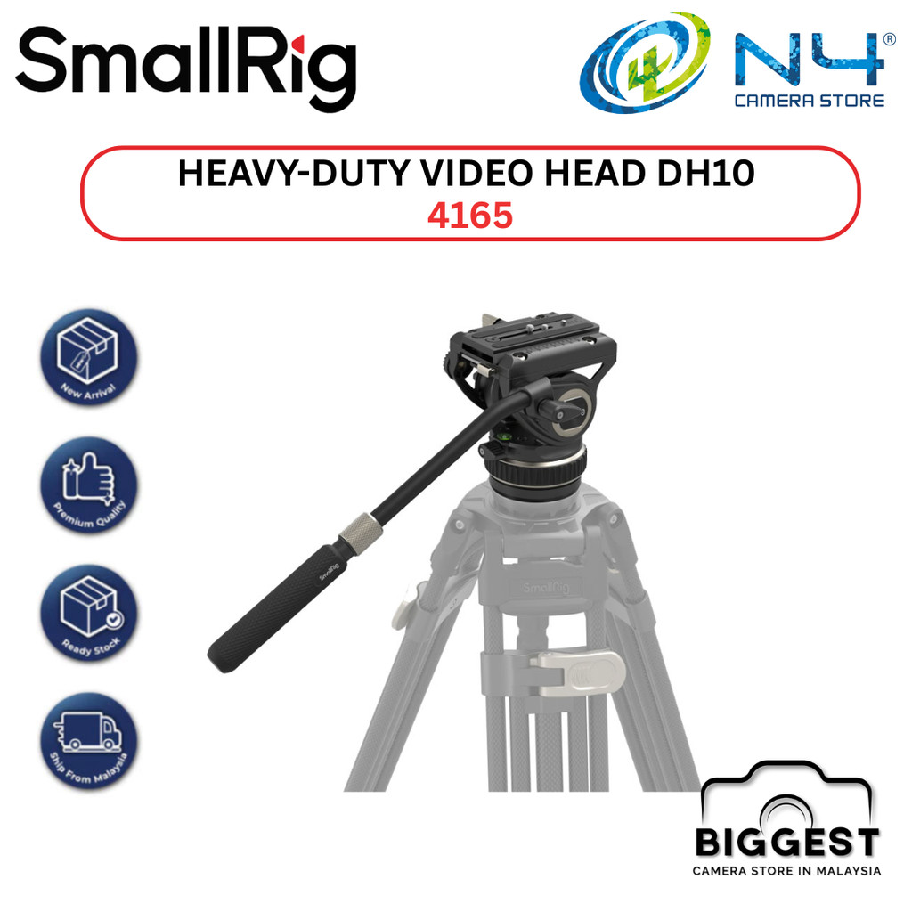 SmallRig Heavy-Duty Video Head Professional Fluid Head DH10 4165 For ...