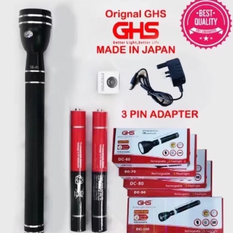 Original GHS Japan Torch Light Long Range Flashlight Rechargeable ...