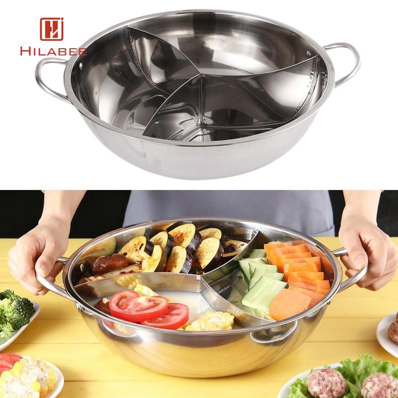 [UsusexaMY] Chinese Hotpot Pot Stainless Steel Divider Three Section ...