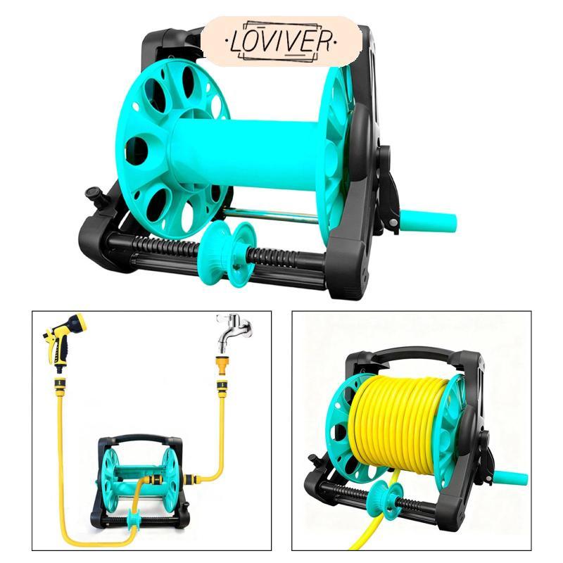 LOVIVER Garden Hose Reel Water Hose Holder Stand Manual Spooler Roller ...