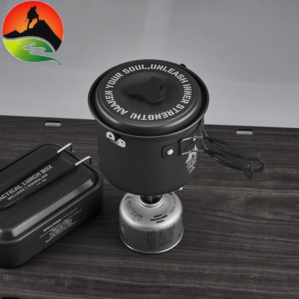 1.4L Portable Camping Pots with Foldable Handles Hanging Pot for Hiking ...