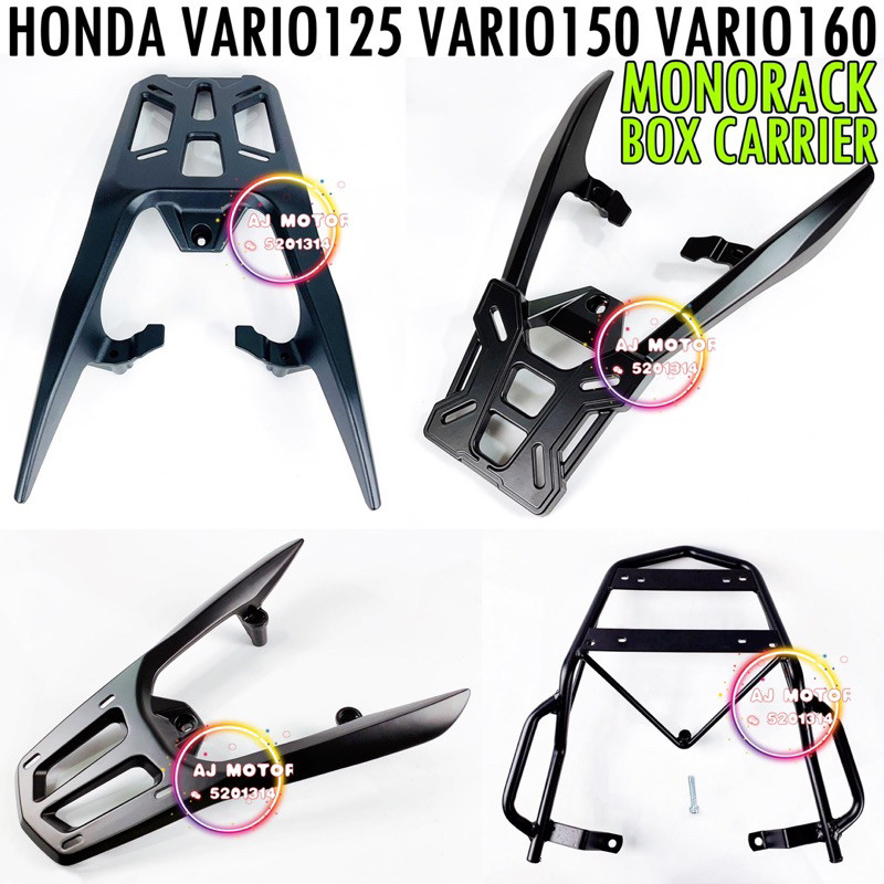 ALLOY BOX CARRIER & MONORACK HEAVY DUTY FOR HONDA VARIO125 VARIO150 ...