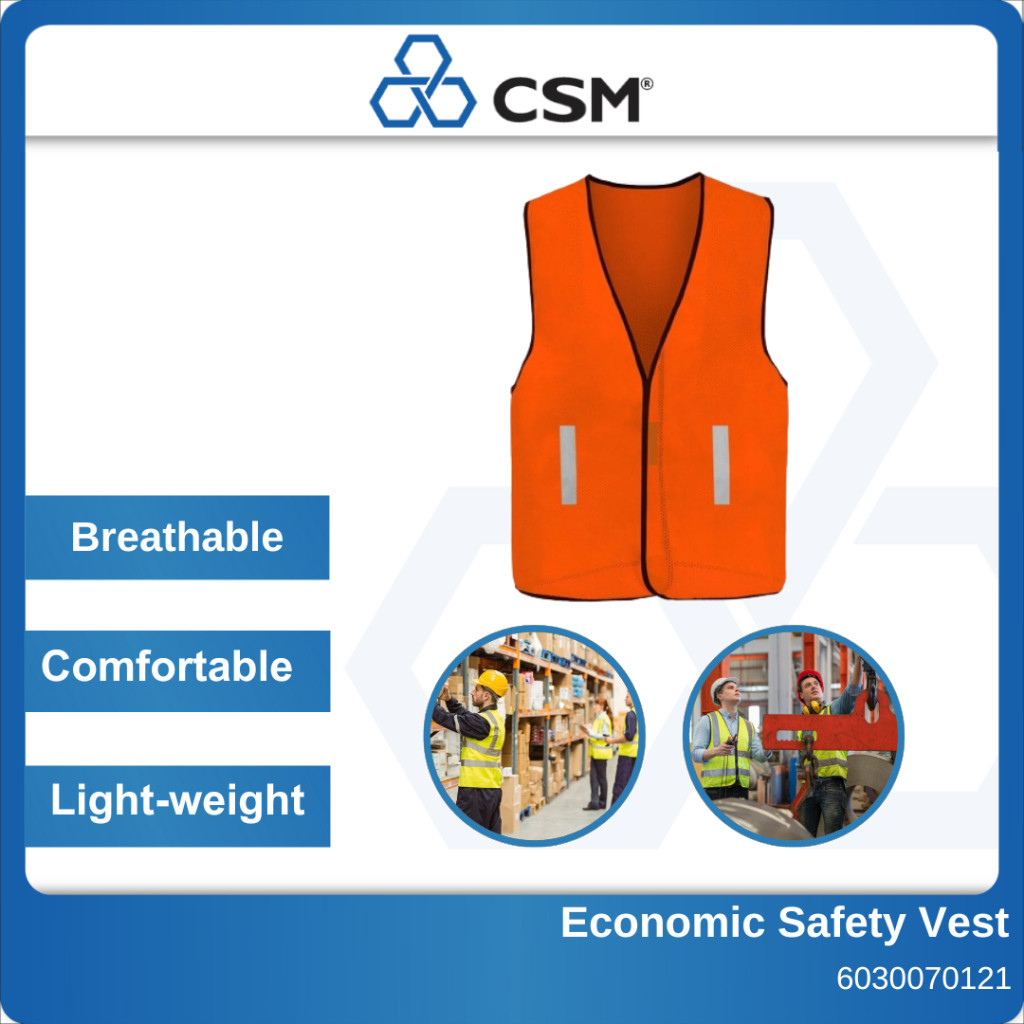 CSM Safety Vest Reflective Breathable Green Orange Net Vest Baju ...