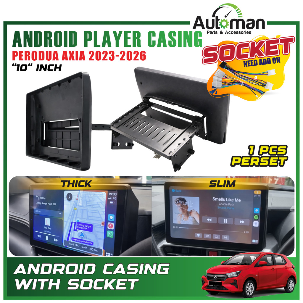 Android Player Casing Perodua Axia 2023 - 2026 Dashboard Frame Low High ...