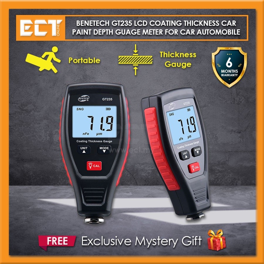 Benetech GT235 LCD Coating Thickness Car Paint Depth Gauge Meter for ...