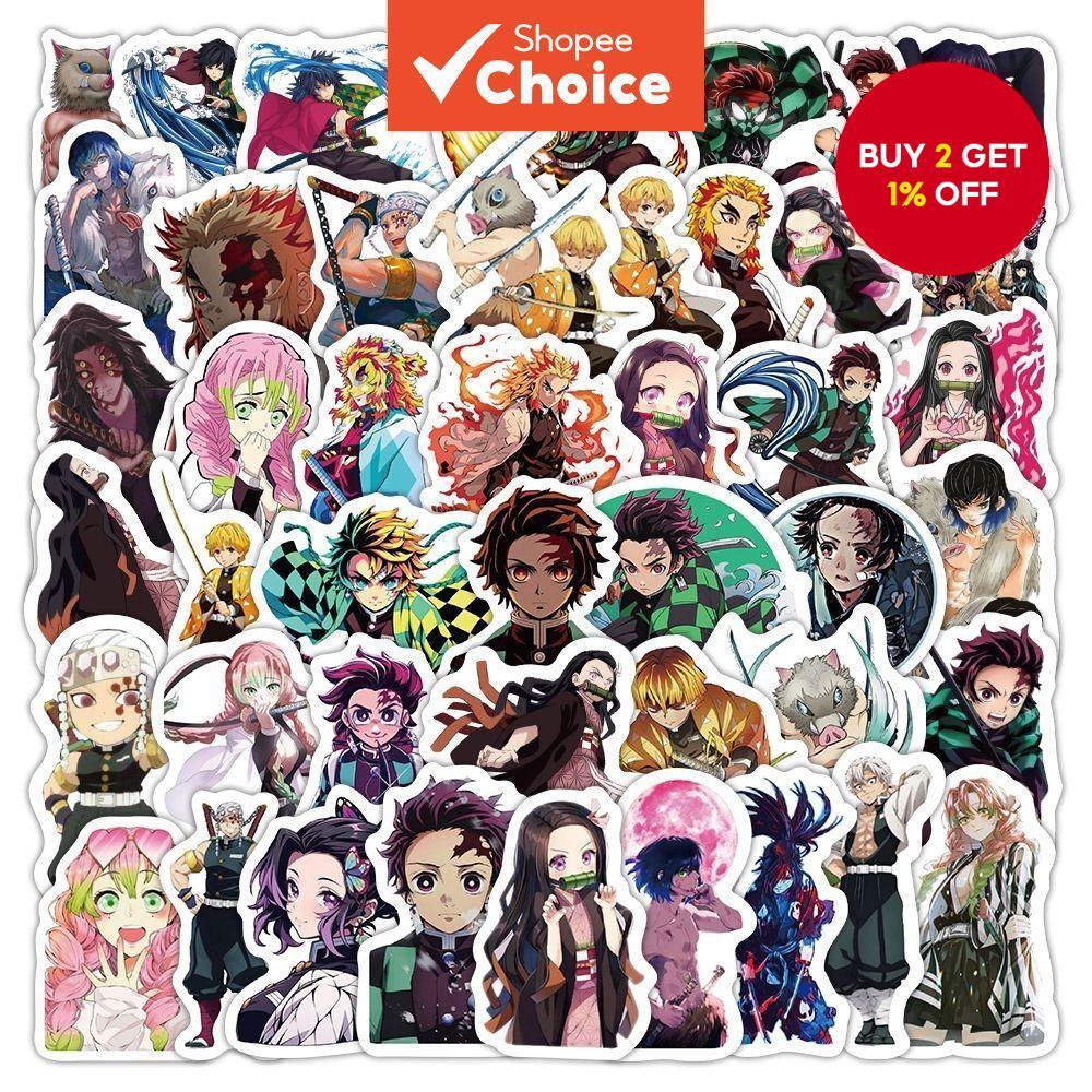 60 Pcs Demon Slayer Style A Sticker Set - Anime Samurai Decor for Fans ...