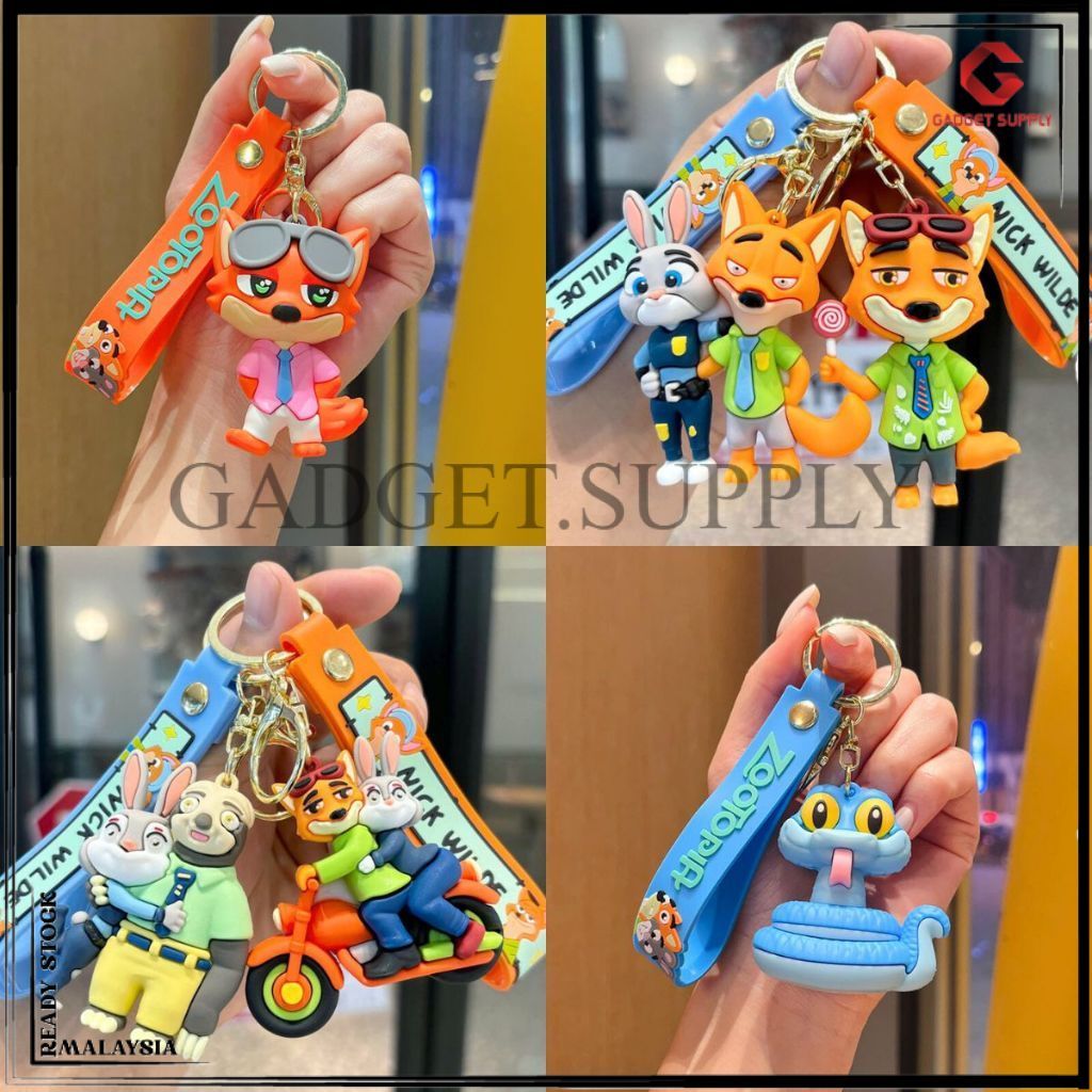 🔥IN STOCK🔥 Cute Zootopia Keychain | Cartoon Animal PVC Keyring | Bag ...