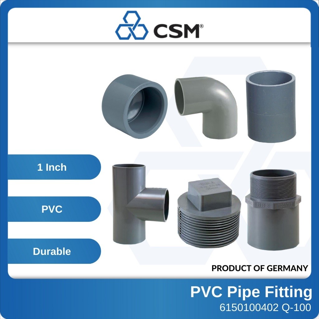 CSM D-PVC Pipe Fittings Socket Elbow Tee End Cap Plug Tank Connector ...
