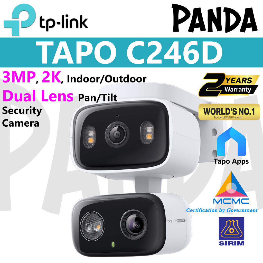 【SIRIM】TP-Link Tapo C246D, 3MP, 2K, Indoor/Outdoor Dual Lens Pan/Tilt ...