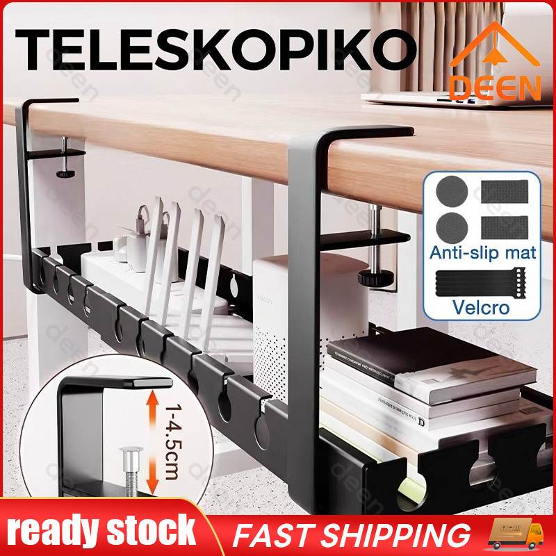 Heavy Duty Adjustable Under Desk Wire Rack Organizer NoDrill Design for ...