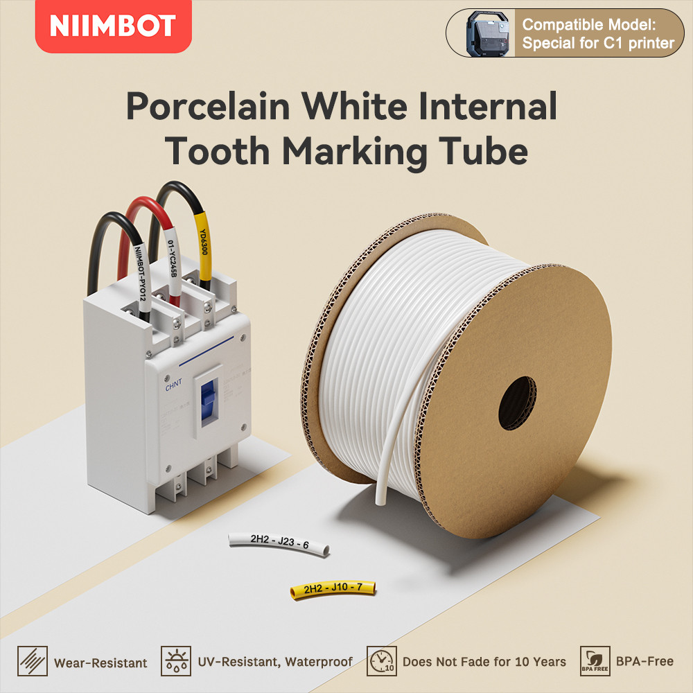 NIIMBOT C1 PVC Wire Marker Tubes, Internal-Tooth Plum Blossom Tubes ...