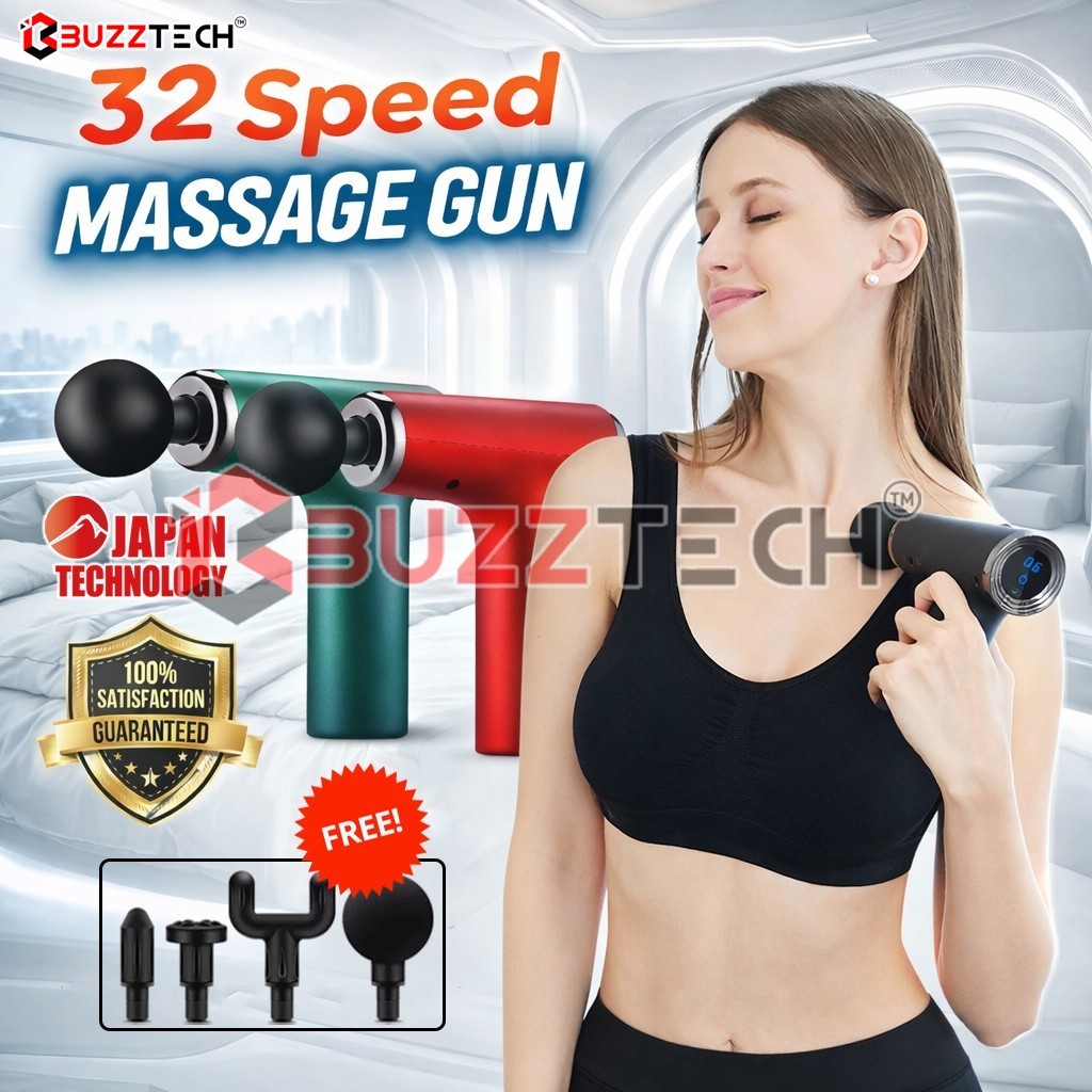 BuzzTech 32 Speed Mini Muscle Massage Gun Compact and Silent Portable ...