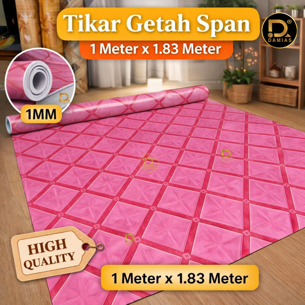 Tikar Getah Span FAHMI DECO (Size 1 Meter X 1.83 Meter Tebal 1mm) Span ...