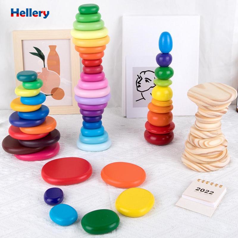 [Hellery] Wood Stacking Block Fine Motor Skill Stacker Toys for Boy And ...