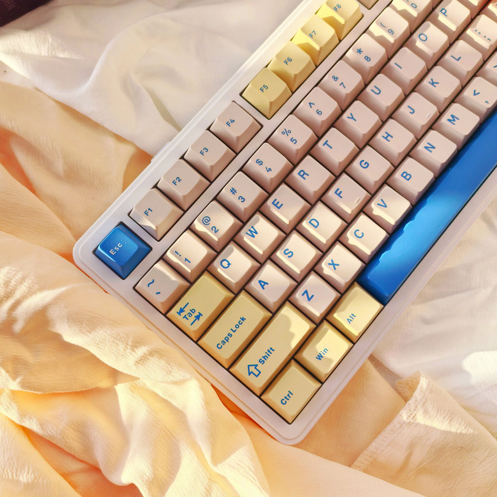 Yellow Blue Double Shot PBT Keycaps 128 Keys Cherry Profile Custom ...