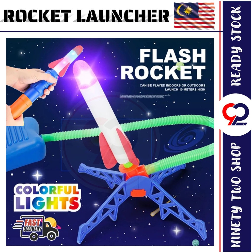 LED Skyrocket Flying Blaster Rocket Launcher Air Rocket for Kids Toys ...