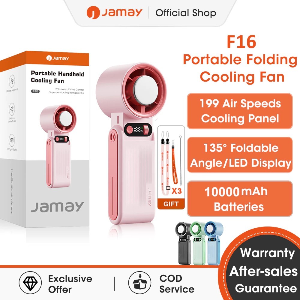 Jamay Mini Fan Strong Wind 199 Gear Wind Speed Fan 24-30H Digital ...