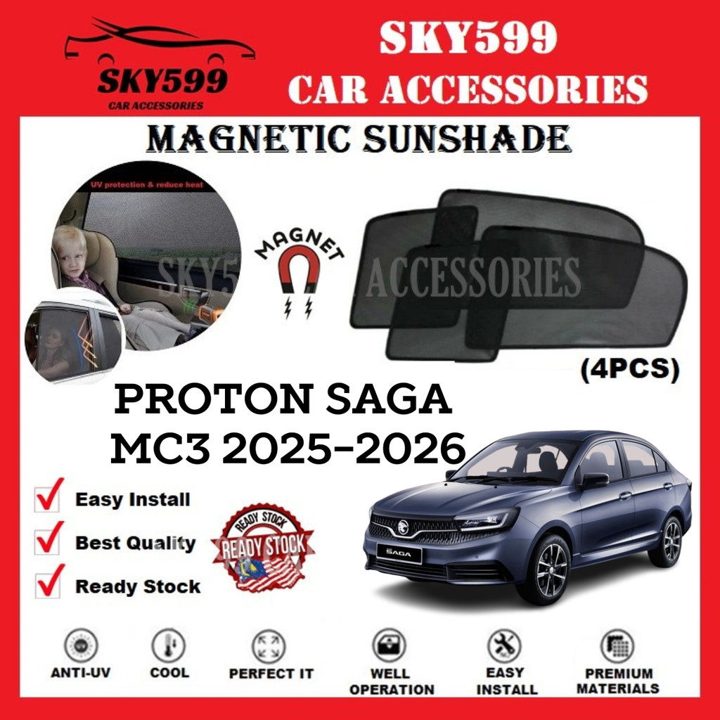 (Magnetic)Proton Saga MC3 2025-2026 Epic Sunshade ( 4 PCS ) | Shopee ...