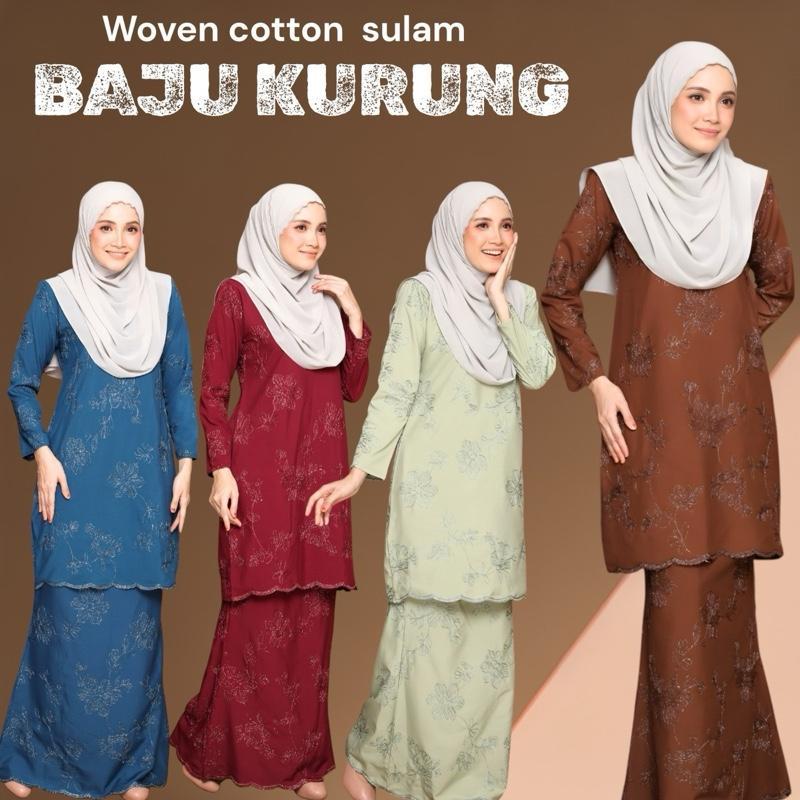 Larissa WOVEN COTTON SULAM BAJU KURUNG SIZE (S) SAMPAI (3XL) | Shopee ...
