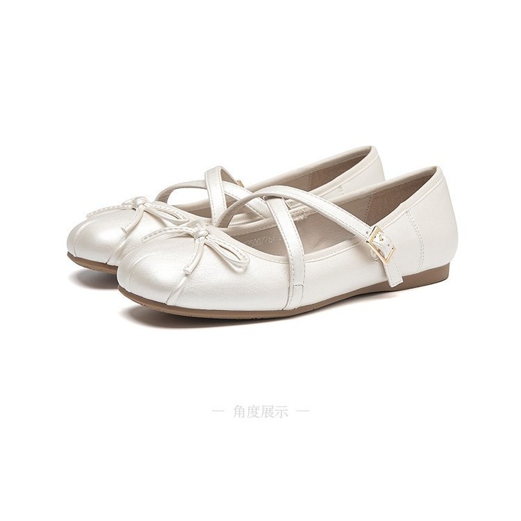 D DUSTO Women's Shoes Mary Jane Shoes Low Heel Cross Strap Bow Design ...