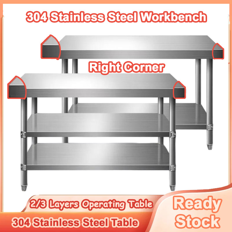 🔥Ready Stock🔥304 Stainless Steel Workbench Right Angle Working Table 2/ ...