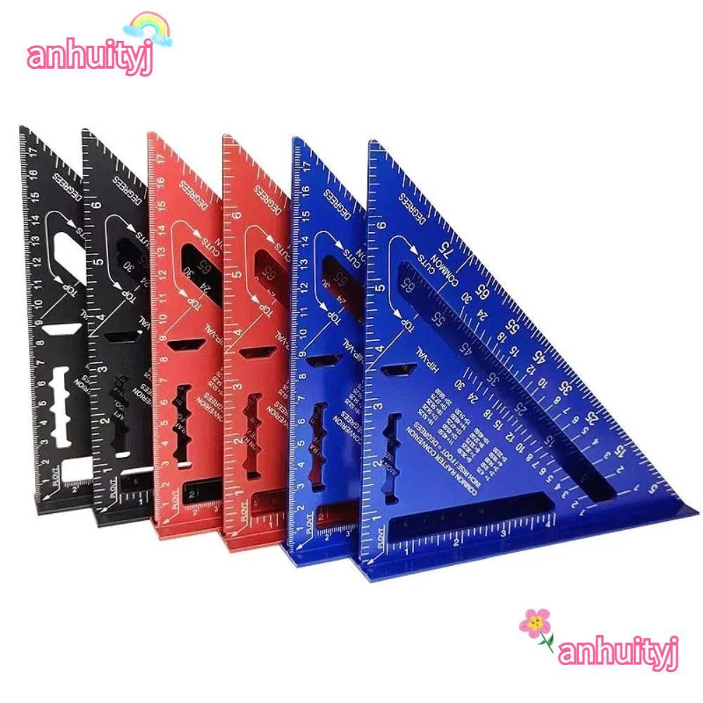LANJ 7Inch Triangle Ruler, Aluminium Alloy Inch Metric Angle Ruler ...