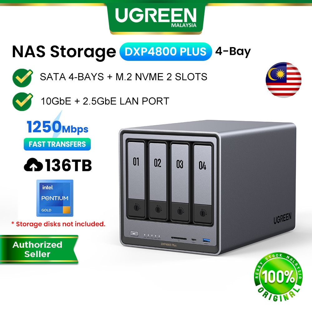 UGREEN NASync DXP4800 Plus 136TB NAS Cloud Data File Storage Backup 