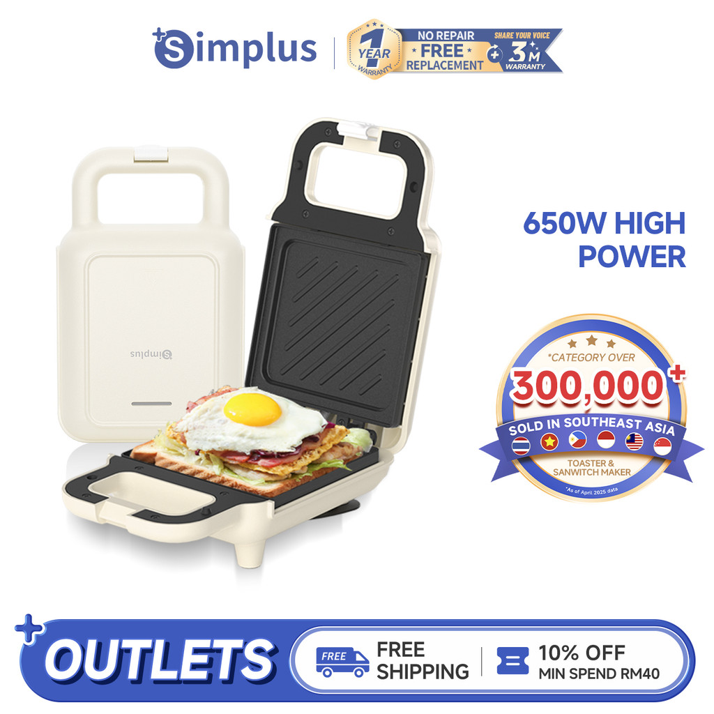 Simplus Sandwich Maker | 650W | Panini Waffle Breakfast Bread Crepe ...
