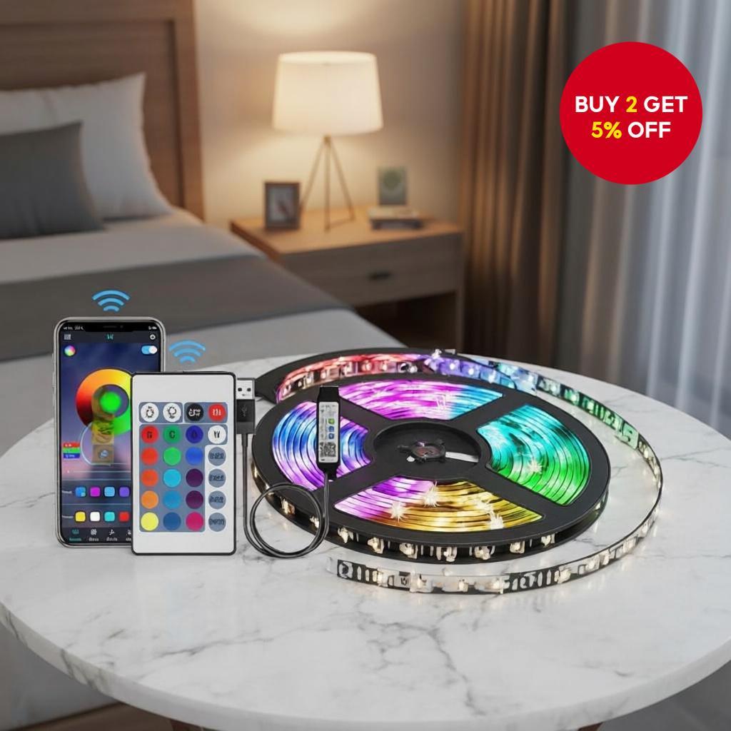 5M 5050 RGB 5V USB LED Strip Lights, Music Sync, TV Backlight, App and ...