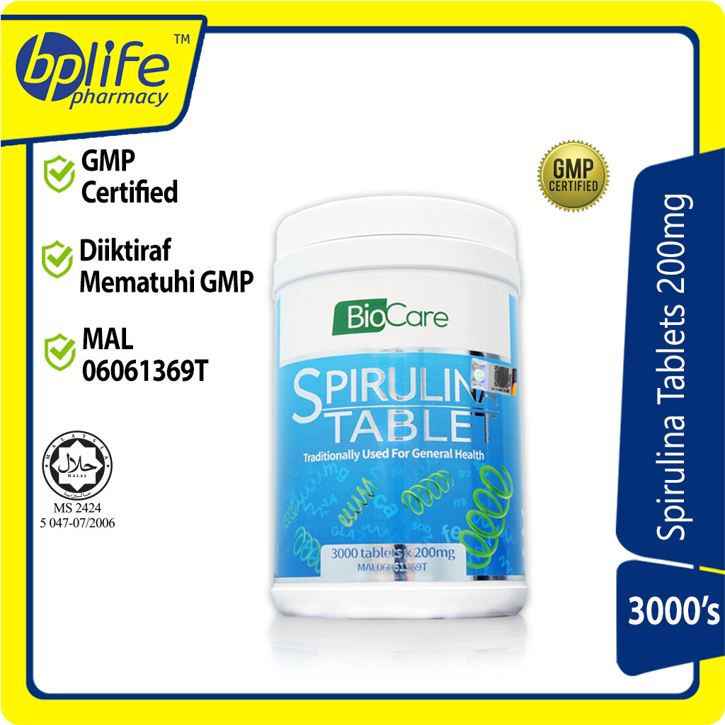 BioCare Spirulina Tablet (3000's x 200mg) / 螺旋藻 | Shopee Malaysia