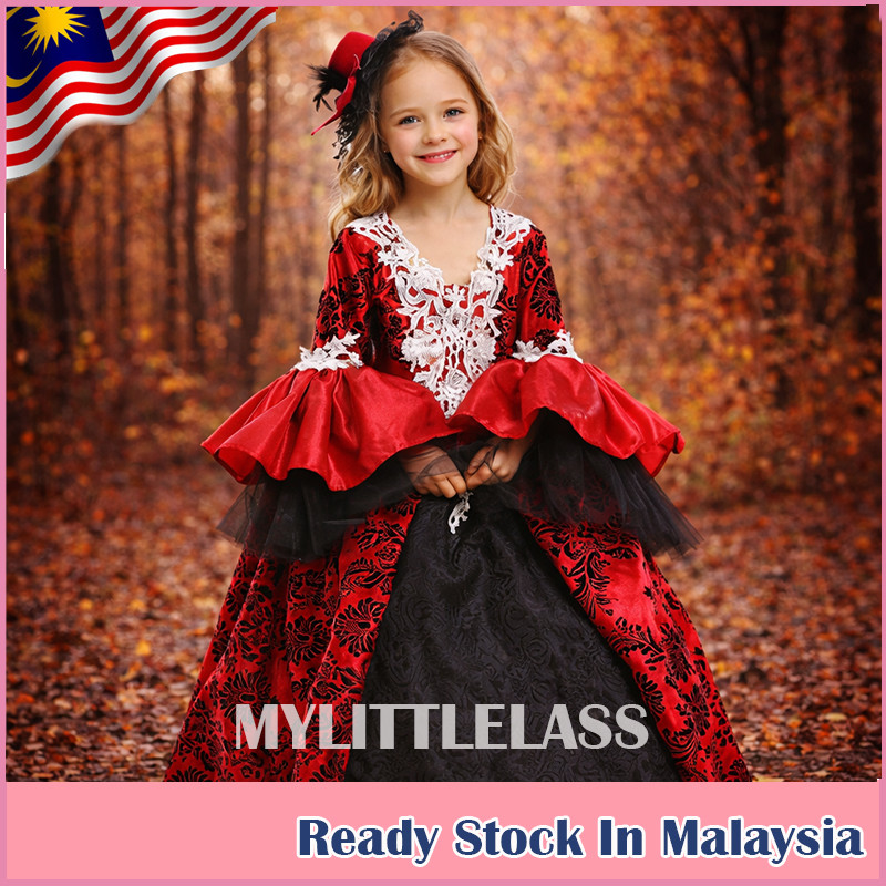 open lace back dress Gothic Victorian Dark Red & Black Evening Gown with Lace Appliqu & Cap Sleeves 1 / Xs