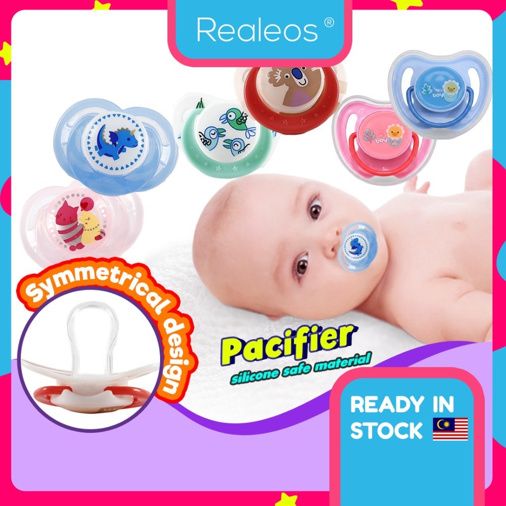 Realeos Silicone Baby Soother BPA Free Comfy Pacifiers Cartoon Kids Mum ...