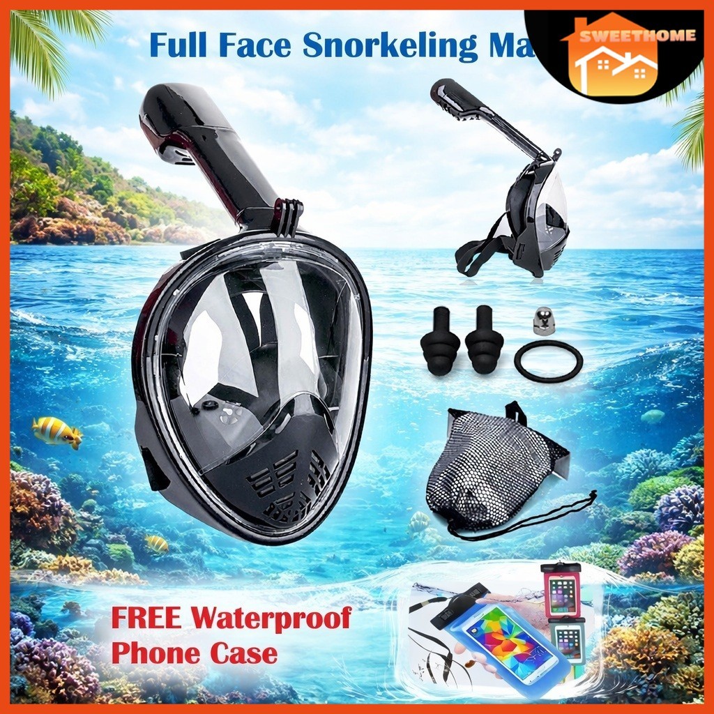 🔥FreeWaterBag🔥Snorkeling Mask Underwater Full Face Mask Snorkeling ...