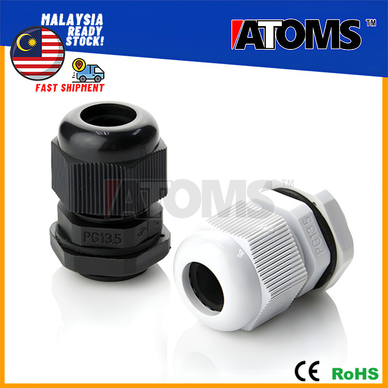 ATOMS PG Thread Nylon Cable Gland IP68 Waterproof PG7 / PG9 / PG11 ...