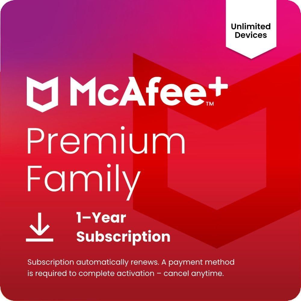 Mcafee+ Plus Premium Family 2026 1 Year Unlimited Device Windows Mac ...