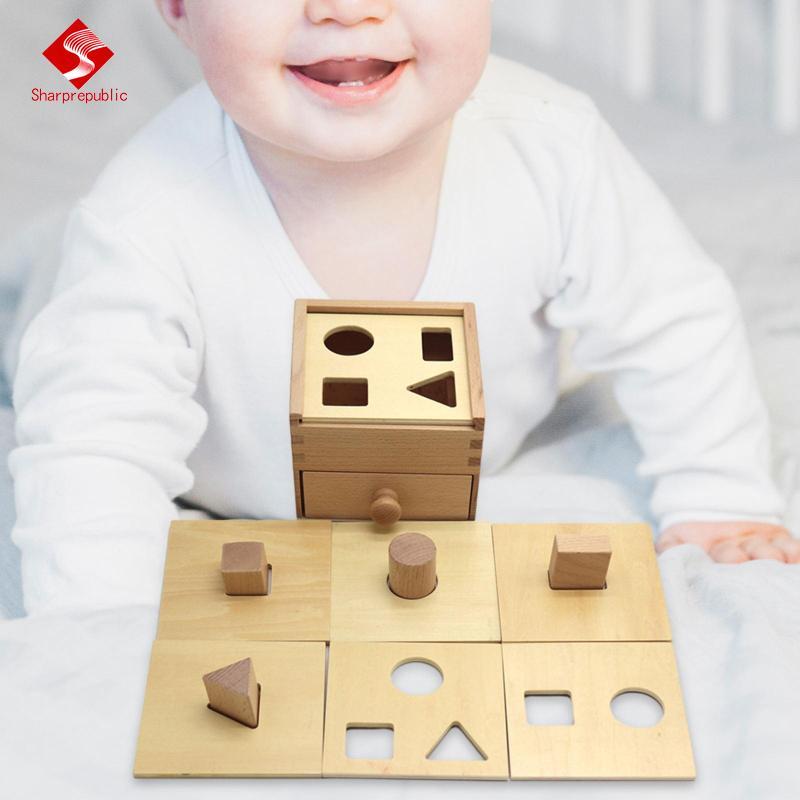 Sharprepublic Wooden Shape Sorting Cube Fine Motor Skills Classic ...