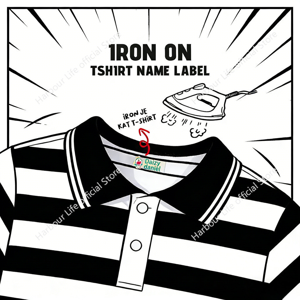 Personalized Iron-On Clothing Labels – Washable Fabric Name Stickers ...