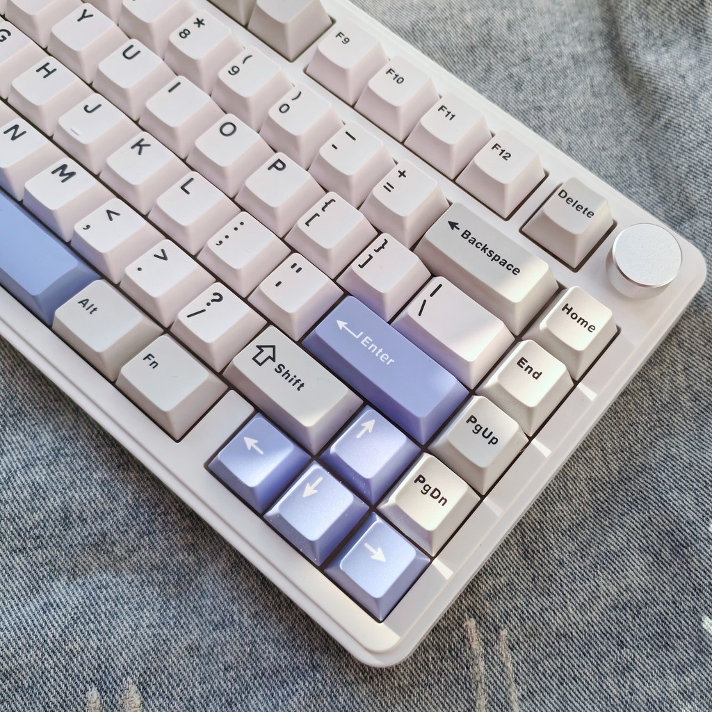 White Grey Double Shot PBT Keycaps 128 Keys Cherry Profile Custom ...