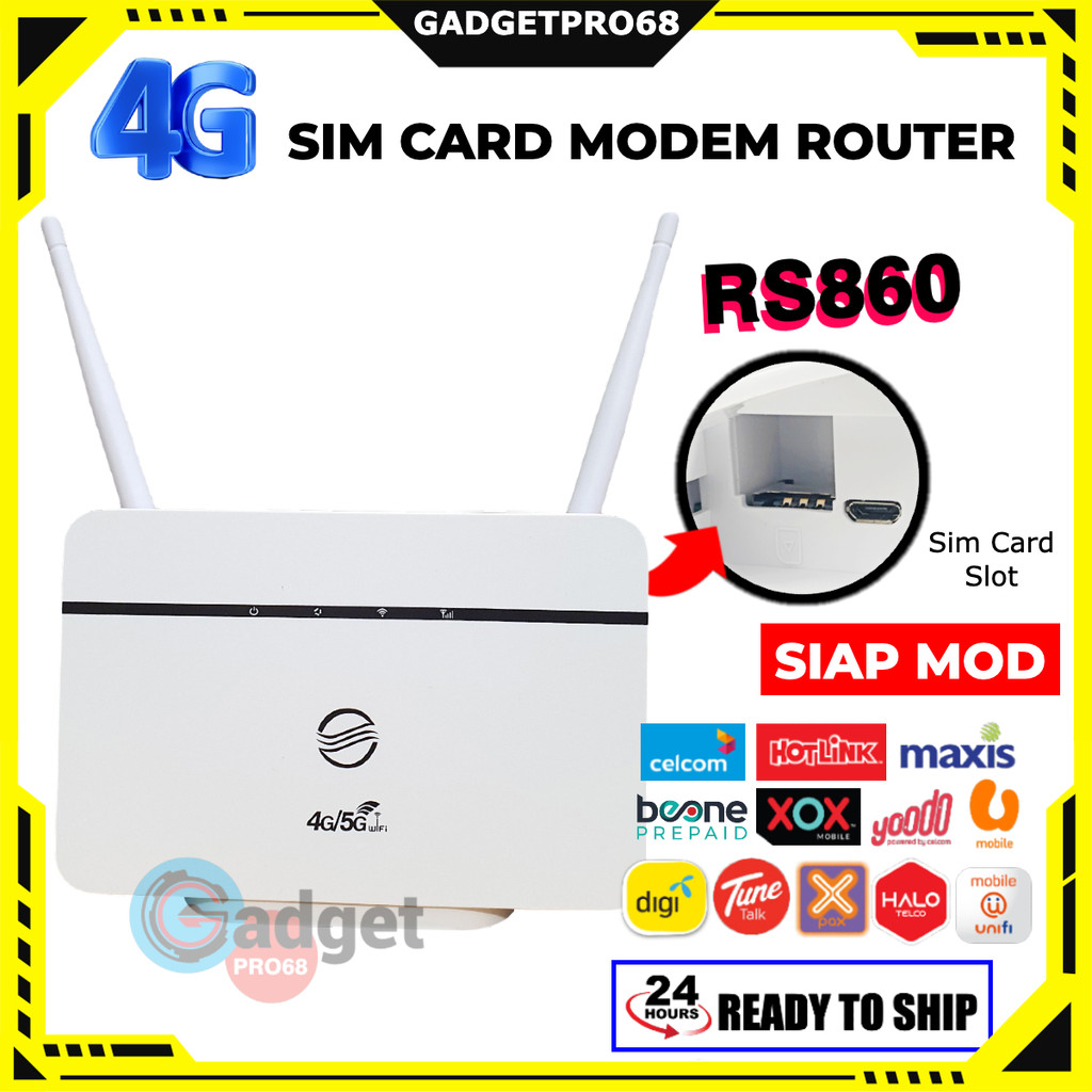 【READY STOK】WiFi 6 Modem MOD SIM Kad Unlimited Hotspot RS860 4G LTE ...